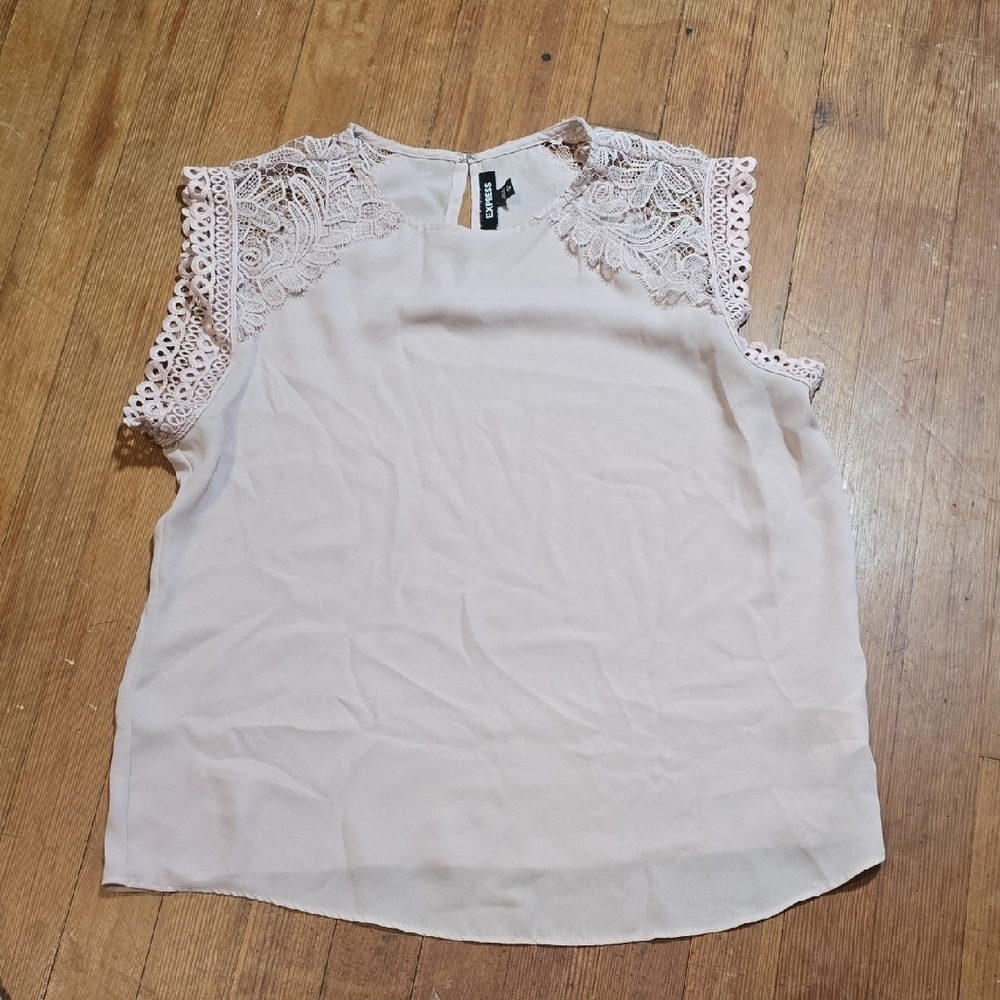 H&M Cream Lace Sleeveless Blouse
